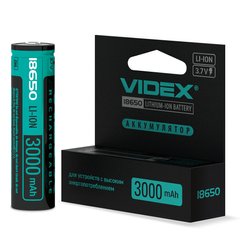 Купити Акумуляторні батарейки Videx Li-lon 18650-P 3000 mAh у Львові, Києві, Дніпрі, Одесі, Харкові