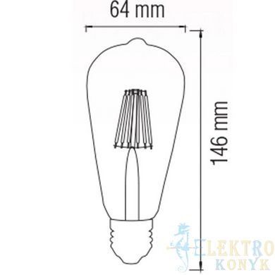 Купить Светодиодная лампа Эдисона RUSTIC VINTAGE-6 Filament 6W Е27 2200K во Львове, Киеве, Днепре, Одессе, Харькове