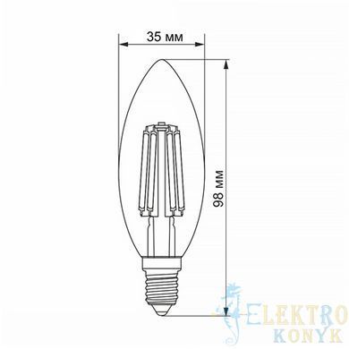 Купити LED лампа VIDEX Filament C37F 6W E14 4100K у Львові, Києві, Дніпрі, Одесі, Харкові