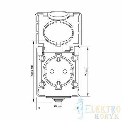 Купити Розетка накладна з заземленням з кришкою VIDEX BINERA IP65 (Сіра) у Львові, Києві, Дніпрі, Одесі, Харкові