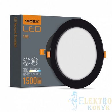 Купить Точечный светильник врезной LED круглый VIDEX 15W 5000K (Черный) во Львове, Киеве, Днепре, Одессе, Харькове