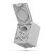 Купить Розетка накладная с заземлением с крышкой VIDEX BINERA IP65 (Серый) - 1