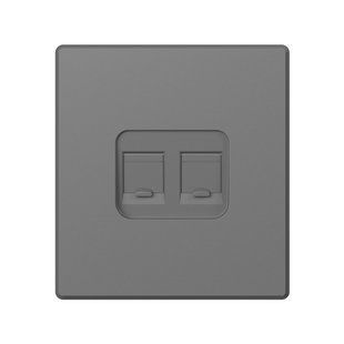 Купити Розетка подвійна комп'ютерна RJ45 CAT6 VIDEX NOTA (Графіт) у Львові, Києві, Дніпрі, Одесі, Харкові