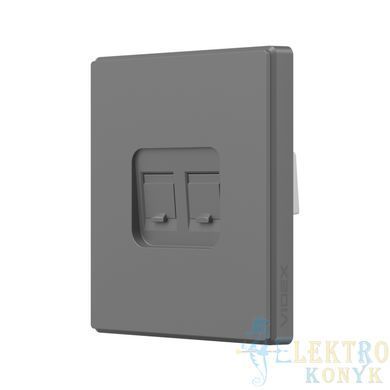 Купити Розетка подвійна комп'ютерна RJ45 CAT6 VIDEX NOTA (Графіт) у Львові, Києві, Дніпрі, Одесі, Харкові