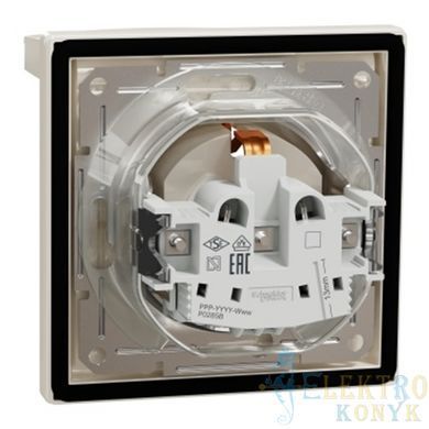 Купити Розетка з заземленням IP44 з кришкою, з зах. шторками Schneider Electric Asfora (Кремова) + Рамка у Львові, Києві, Дніпрі, Одесі, Харкові