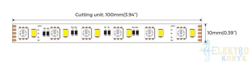Купити Світлодіодна стрічка OLEDIM PS-2835-120-IP20-16.8W-RGB+6500К-24V у Львові, Києві, Дніпрі, Одесі, Харкові