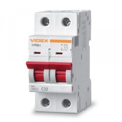 Купити Автоматичний вимикач VIDEX RESIST RS4 2P 32А 4,5 кА C у Львові, Києві, Дніпрі, Одесі, Харкові