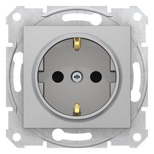 Купить Розетка с заземлением Schneider Electric Sedna (Алюминий) во Львове, Киеве, Днепре, Одессе, Харькове