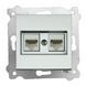 Купити Розетка подвійна комп'ютерна RJ45 CAT6 EXEN (Срібна) у Львові, Києві, Дніпрі, Одесі, Харкові