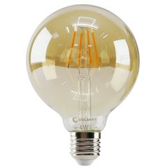 Купити Світлодіодна лампа Едісона VELMAX V-G95 AMBER Filament 4W E27 2200K у Львові, Києві, Дніпрі, Одесі, Харкові