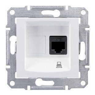 Купить Компьютерная розетка Schneider Electric Sedna RJ45 UTP 5e (Белая) во Львове, Киеве, Днепре, Одессе, Харькове