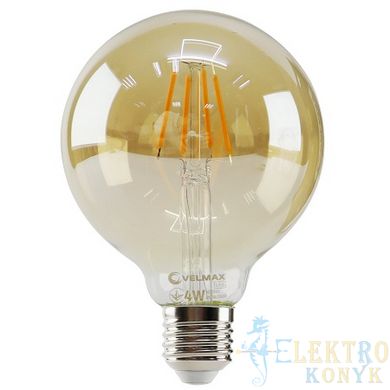 Купить Светодиодная лампа Эдисона VELMAX V-G95 AMBER Filament 4W E27 2200K во Львове, Киеве, Днепре, Одессе, Харькове