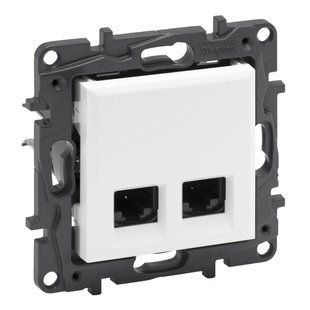 Купити Розетка комп'ютерна 2xRJ45 CAT5e UTP Legrand Niloe Step (Біла) у Львові, Києві, Дніпрі, Одесі, Харкові
