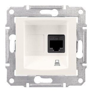 Купить Компьютерная розетка Schneider Electric Sedna RJ45 UTP 5e (Слоновая кость) во Львове, Киеве, Днепре, Одессе, Харькове