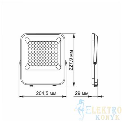 Купити Світлодіодний прожектор PREMIUM VIDEX F2 50W 5000K (Сірий) у Львові, Києві, Дніпрі, Одесі, Харкові