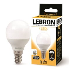 Купити Світлодіодна лампа LEBRON L-G45 4W Е14 4100K у Львові, Києві, Дніпрі, Одесі, Харкові