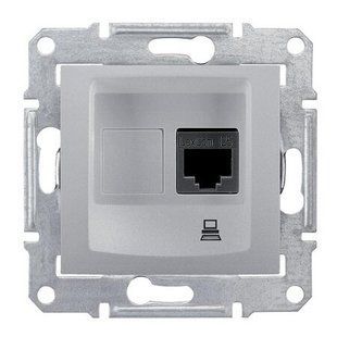 Купить Компьютерная розетка Schneider Electric Sedna RJ45 UTP 5e (Алюминий) во Львове, Киеве, Днепре, Одессе, Харькове