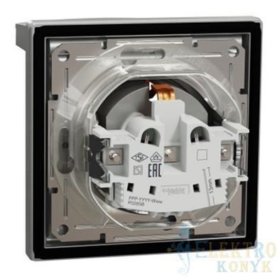 Купити Розетка з заземленням IP44 з кришкою, з зах. шторками Schneider Electric Asfora (Антрацит) + Рамка у Львові, Києві, Дніпрі, Одесі, Харкові