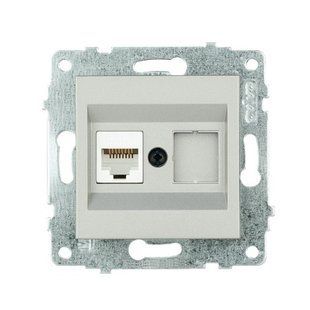 Купити Комп'ютерна розетка RJ45 OVIVO GRANO (Срібний) у Львові, Києві, Дніпрі, Одесі, Харкові