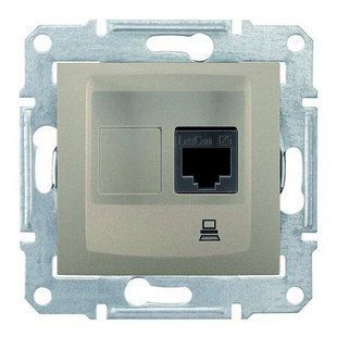 Купить Компьютерная розетка Schneider Electric Sedna RJ45 UTP 5e (Титан) во Львове, Киеве, Днепре, Одессе, Харькове