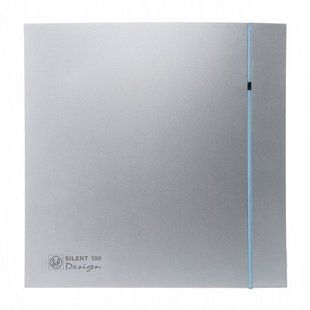 Купити Витяжний вентилятор Soler&Palau SILENT-100 CZ SILVER DESIGN 8W d100 (Сірий) у Львові, Києві, Дніпрі, Одесі, Харкові