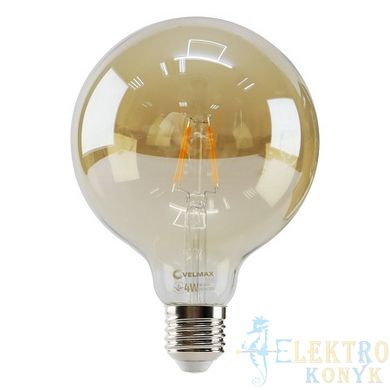 Купить Светодиодная лампа Эдисона VELMAX V-G125 AMBER Filament 4W E27 2200K во Львове, Киеве, Днепре, Одессе, Харькове