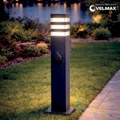 Купити Світильник архітектурний з розеткою LED VELMAX V-GLSok-90 E27 IP54 (Чорний) у Львові, Києві, Дніпрі, Одесі, Харкові