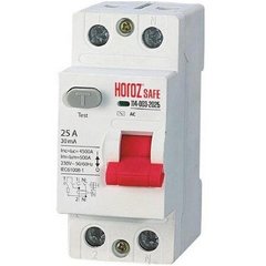 Купити Диференційний вимикач (ПЗВ) Horoz Electric SAFE 2P 25А 30 мА AC у Львові, Києві, Дніпрі, Одесі, Харкові