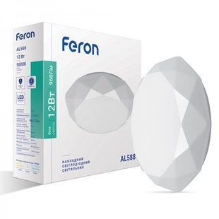 Купити Накладний LED світильник Feron AL588 12Вт 5000К IP20 у Львові, Києві, Дніпрі, Одесі, Харкові
