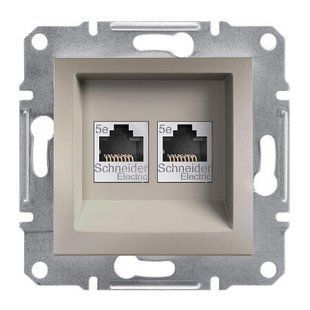 Купить Двойная компьютерная розетка Schneider Electric Asfora RJ45 UTP 5e (Бронза) во Львове, Киеве, Днепре, Одессе, Харькове
