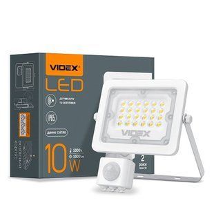Купити Світлодіодний прожектор VIDEX F2e 10W 5000K с датчиком движения и освещенности (Білий) у Львові, Києві, Дніпрі, Одесі, Харкові