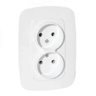 Купить Двойная розетка Horoz Electric ELA (Белая) во Львове, Киеве, Днепре, Одессе, Харькове