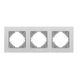 Купити Рамка 3 постова горизонтальна VIDEX BINERA (Срібний алюміній) - 2