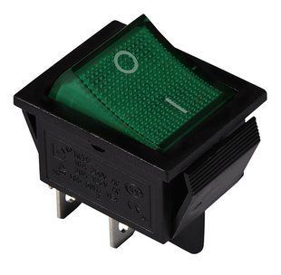 Купити KCD2-201N GR/B 220V 220V Перемикач 1 клав. зелений з підсвічуванням АСКО у Львові, Києві, Дніпрі, Одесі, Харкові