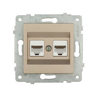 Купити Подвійна Комп'ютерна розетка RJ45 OVIVO GRANO (Титановий) у Львові, Києві, Дніпрі, Одесі, Харкові