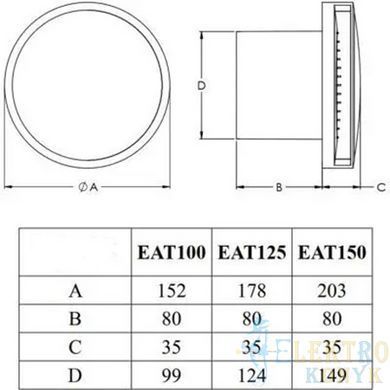 Купити Витяжний вентилятор E-EXTRA EAT100G d100мм (Золотий) у Львові, Києві, Дніпрі, Одесі, Харкові