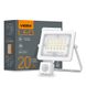 Купити Світлодіодний прожектор VIDEX F2e 20W 5000K с датчиком движения и освещенности (Білий) - 1
