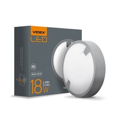 Купити Світлодіодний LED світильник IP65 круглий VIDEX 18W 5000K (Сірий) у Львові, Києві, Дніпрі, Одесі, Харкові