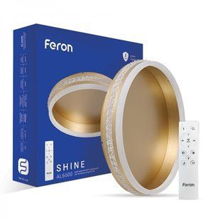 Купить Потолочный светильник с пультом LED Feron AL6600 SHINE 70Вт 3000-6500К (Золотой) во Львове, Киеве, Днепре, Одессе, Харькове