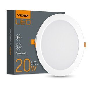Купити Точковий світильник врізний LED круглый VIDEX 20W 5000K (Білий) у Львові, Києві, Дніпрі, Одесі, Харкові