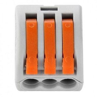 Купити Клема 3-контактна CONNECTOR-3 32А 400V 0.08-4 мм&sup2; у Львові, Києві, Дніпрі, Одесі, Харкові