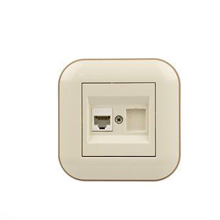 Купить Компьютерная розетка RJ45 OVIVO LOFT (Крем+Крафт) во Львове, Киеве, Днепре, Одессе, Харькове