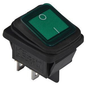 Купити KCD2-201WN GR/B 220V Перемикач 1 клав. вологозах. зелений з підсвічуванням АСКО у Львові, Києві, Дніпрі, Одесі, Харкові
