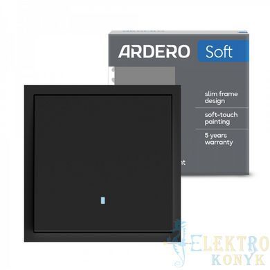 Купить Выключатель одноклавишный с подсветкой Ardero Soft механизм (Черный) во Львове, Киеве, Днепре, Одессе, Харькове