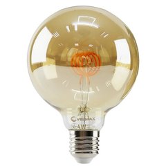 Купить Светодиодная LED лампа VELMAX V-Filament-Amber-G95-G 4W E27 2700K во Львове, Киеве, Днепре, Одессе, Харькове