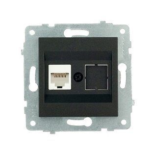 Купити Комп'ютерна розетка RJ45 OVIVO GRANO (Чорний) у Львові, Києві, Дніпрі, Одесі, Харкові