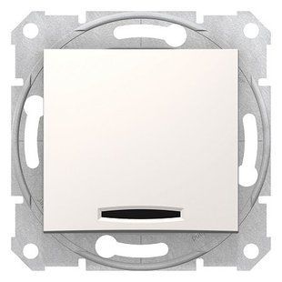 Купить Выключатель одноклавишный с подсветкой Schneider Electric Sedna (Слоновая кость) во Львове, Киеве, Днепре, Одессе, Харькове