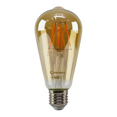 Купити Cвітлодіодна LED лампа VELMAX V-Filament-Amber-ST64 4W E27 2200K у Львові, Києві, Дніпрі, Одесі, Харкові
