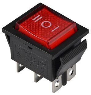 Купити KCD2-203N R/B 220V Перемикач 1 клав. перекидний червоний з підсвічуванням АСКО у Львові, Києві, Дніпрі, Одесі, Харкові
