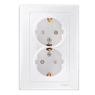 Купить Двойная розетка с заземлением Schneider Electric Sedna (Белая) во Львове, Киеве, Днепре, Одессе, Харькове